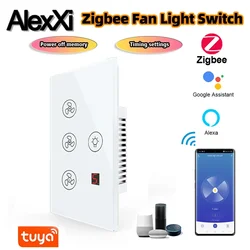 Zigbee-インテリジェントシーリングファンライト,ファン,ランプスイッチ,ライフアプリ,Alexa, Google Home, EUで動作