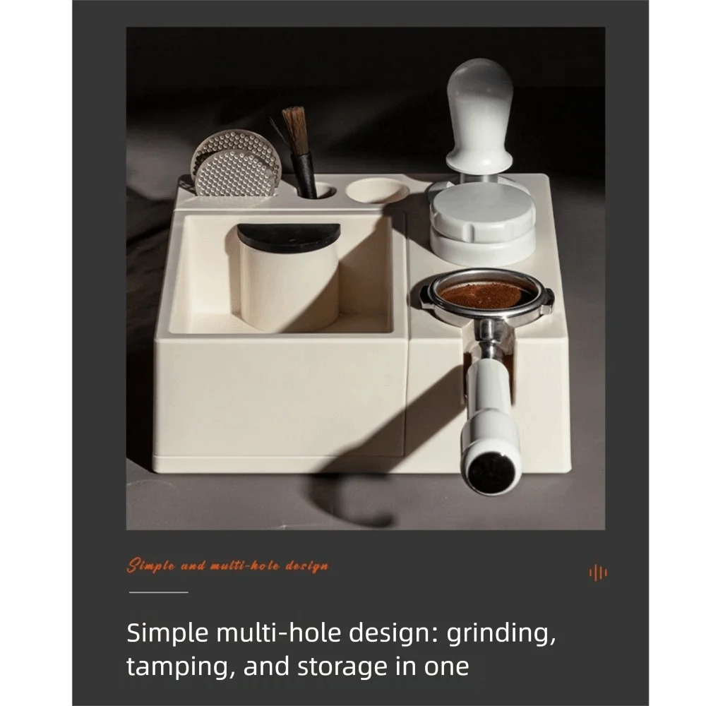 Removable Espresso Tamping Holder Station Adjustable Plastic Espresso Knock Box Space Saving Shock-absorbent