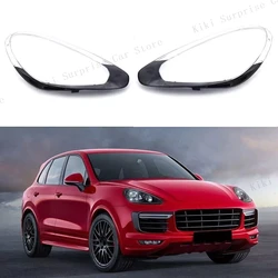 Car Front Headlight Glass Lens Cover For Porsche Cayenne 2015 2016 2017 Left/Right Headlamp Glass Shell Car Accessories