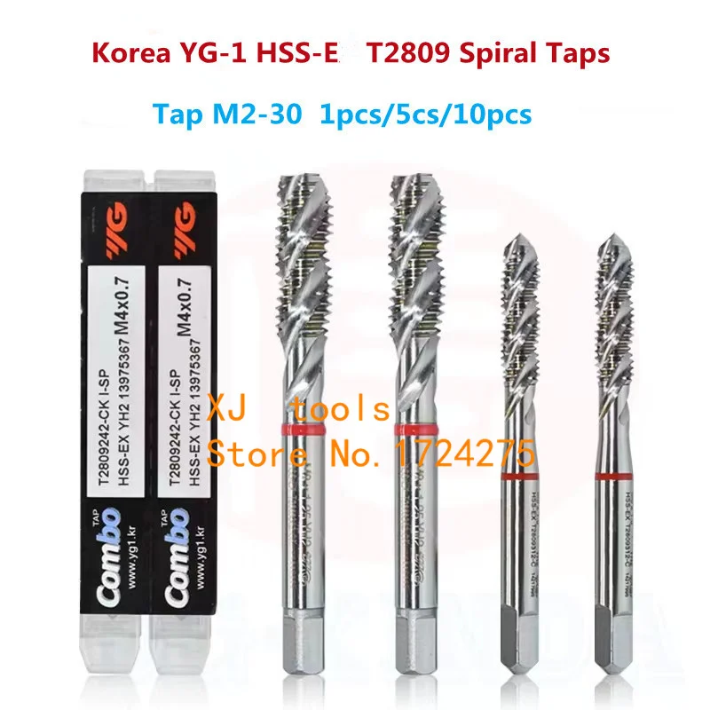 YG-1 T2809 Combo HSS-EX Spiral Tap M3 M4 M5 M6 M8 M10 M12 M16 M18 M20 M27 M30 Processing for Cast Iron Steel Stainless AL Etc.