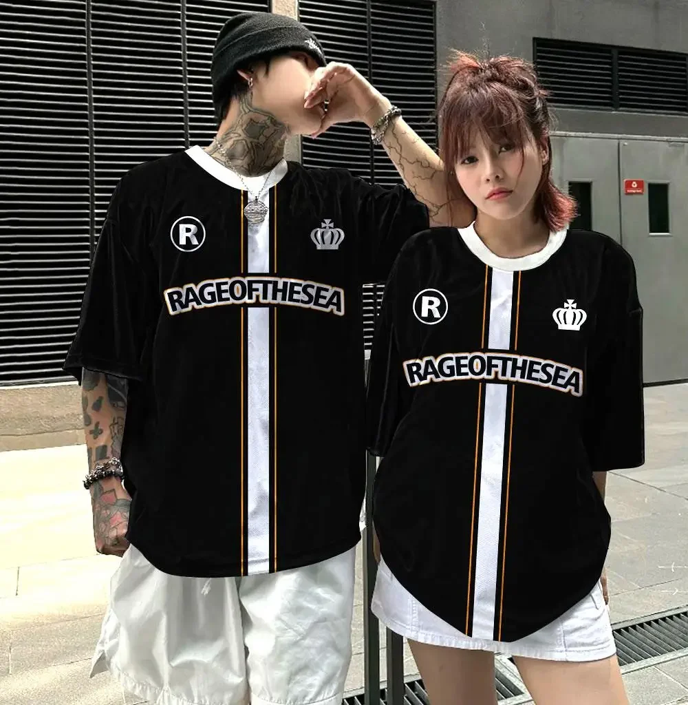 Stylish Striped Short Sleeve Men Women T-shirts Outdoor Sports Style Jersey Unisex  Basketball Tops T shirts Men