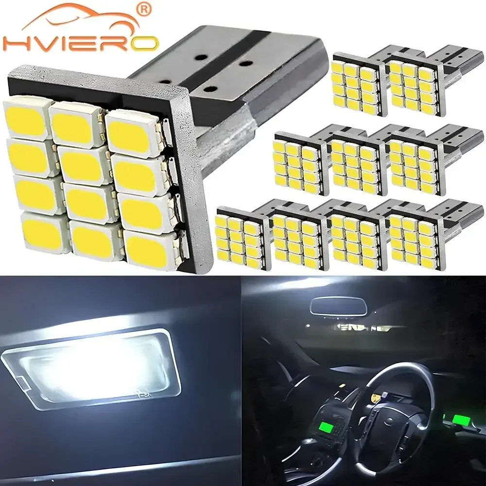 10X White Turn Signal Dome Lamp T10 W5W 194 168 9Led Car Auto Mobile Marker Bulb Interior Lamps Backup Clearance Lighting DC 12V