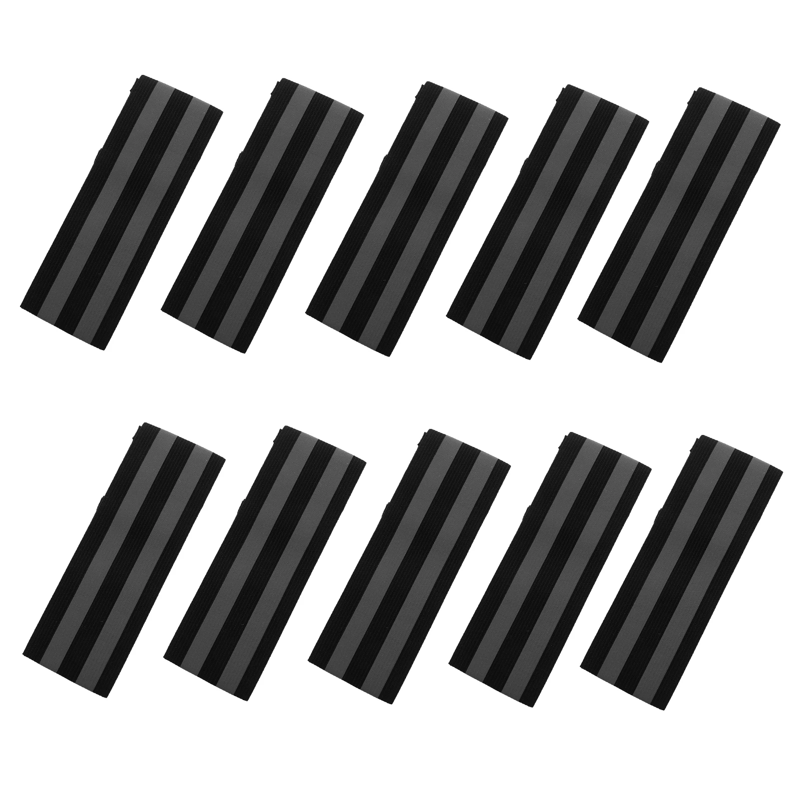 

10 Pcs Reflective Wristbands Black 5x35cm Bands Night Visibility Sports Camping Hiking Accessories