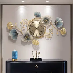 New Chinese style wall clock Living room creative ginkgo fashion Home Silent clocks dining room decor