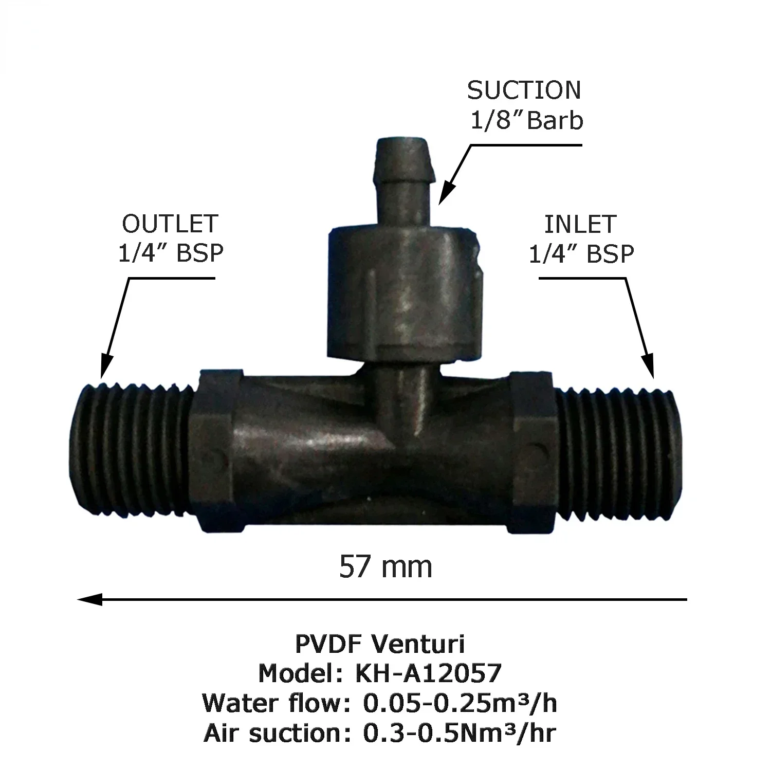 HOT SALE multi-size PVDF fertilizer injector 1/4