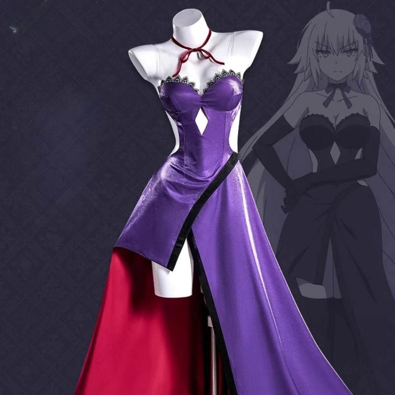 

Игра Fate FGO Jeanne d'Arc Косплей Костюм Jeanne Alter Элегантное фиолетовое платье Хэллоуин Вечеринка Ролевая игра Униформа