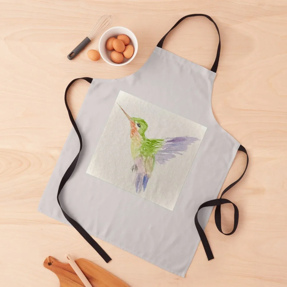 

Hummingbird Watercolor Design Apron Kitchen For Women waiter Apron