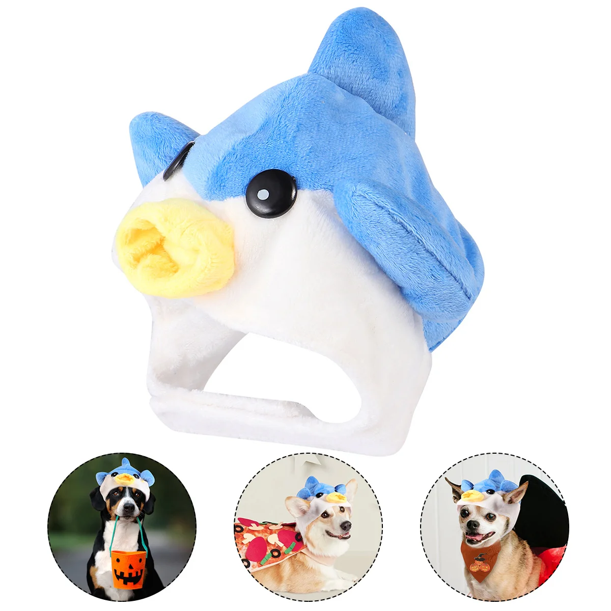 

Pet Caps Cat Headwear Halloween Costume Puffer Fish Design High Quality Materials Fashion Chic Hook Loop Adjustable