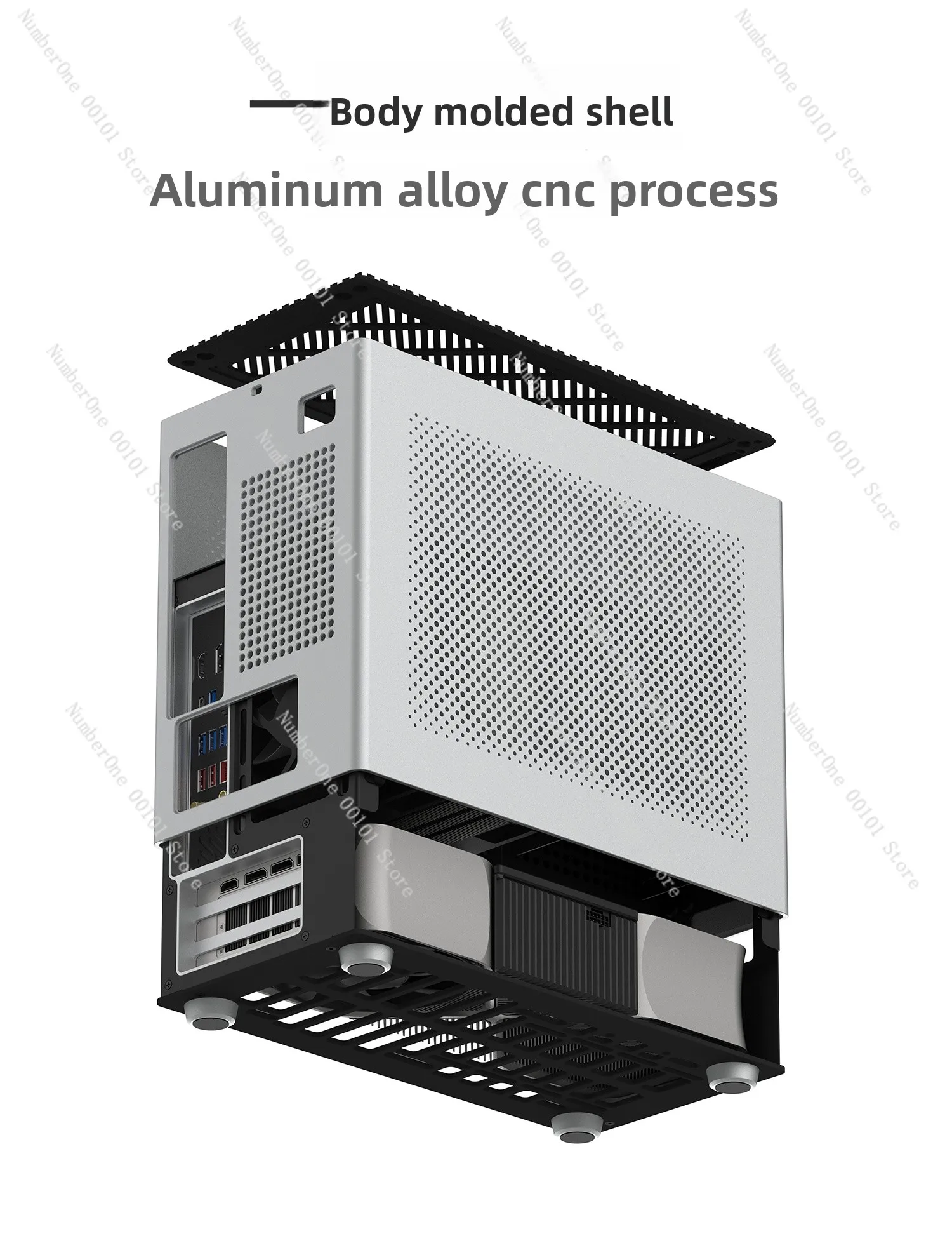 Z13 Aluminum Alloy Integrated Molding Shell ITX Straight Insertion Compact Water-cooled Microcomputer Case