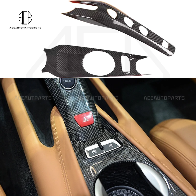 Top Quality Real Carbon Fiber Center Control Panel Interior Trims For Ferrari F12 Berlinetta Body kit Auto Accessories