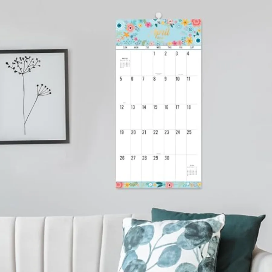 Calendario da parete 2026 Calendario mensile 12 mesi 2026 gennaio 2026 dicembre 2026 Calendario da parete con griglia grande con stampa grande 12" x 24" aperto