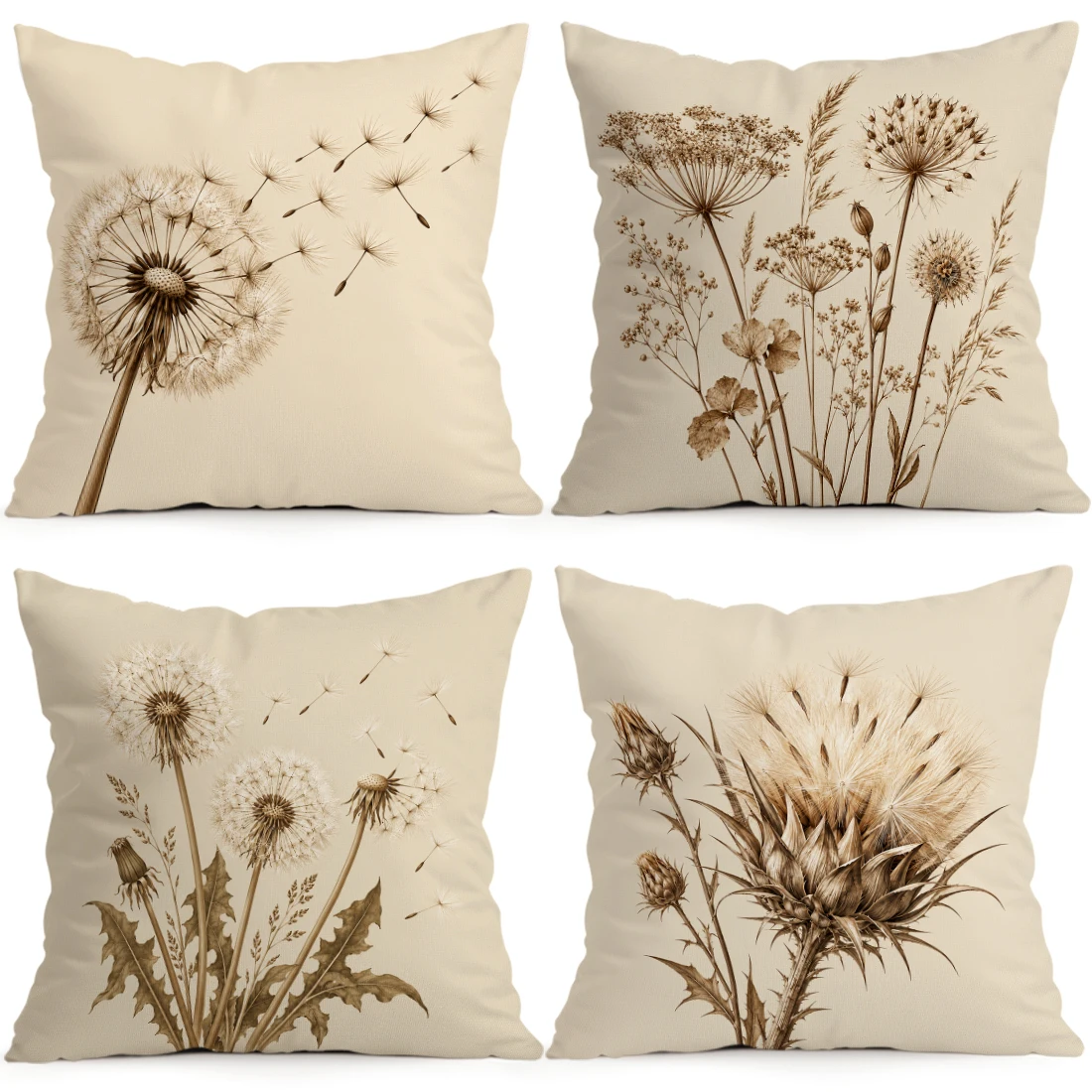 1/4pcs Dandelion Cushions Pillowcase Polyester Cushion Cover Throw Pillow Pillowcover Home Car Sofa Decor