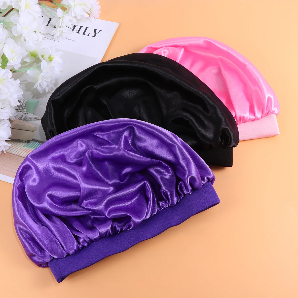 

Kids Bathing Cap Sleep Bonnet Elastic Child Hats Protection Durable Safe Lightweight Home Use