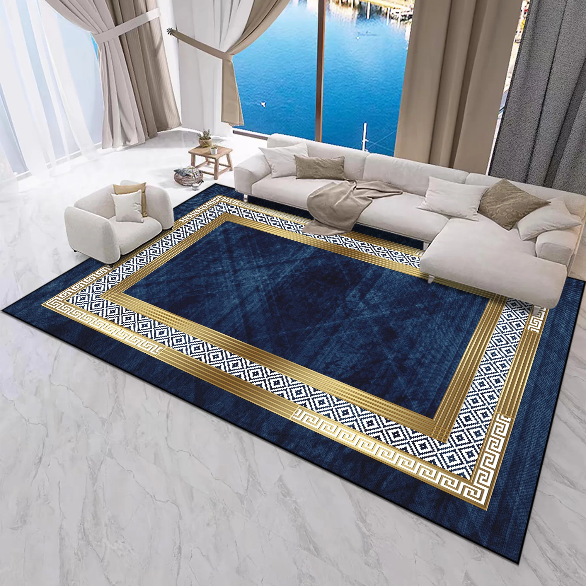 

Light Luxury Carpet for Living Room Washable Large Size Room Rugs Simple Style Decoration Home Floor Mats Non-slip Customizable