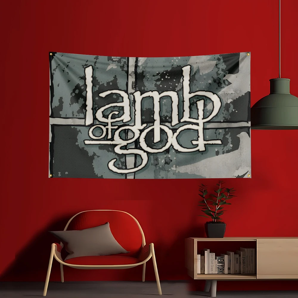 90X150CM L-Lamb Of Gods Heavy Rock Band Flag Polyester Digital Printing Banner for Bedroom Wall Art Out Door Tapestry Decoration - Image 3