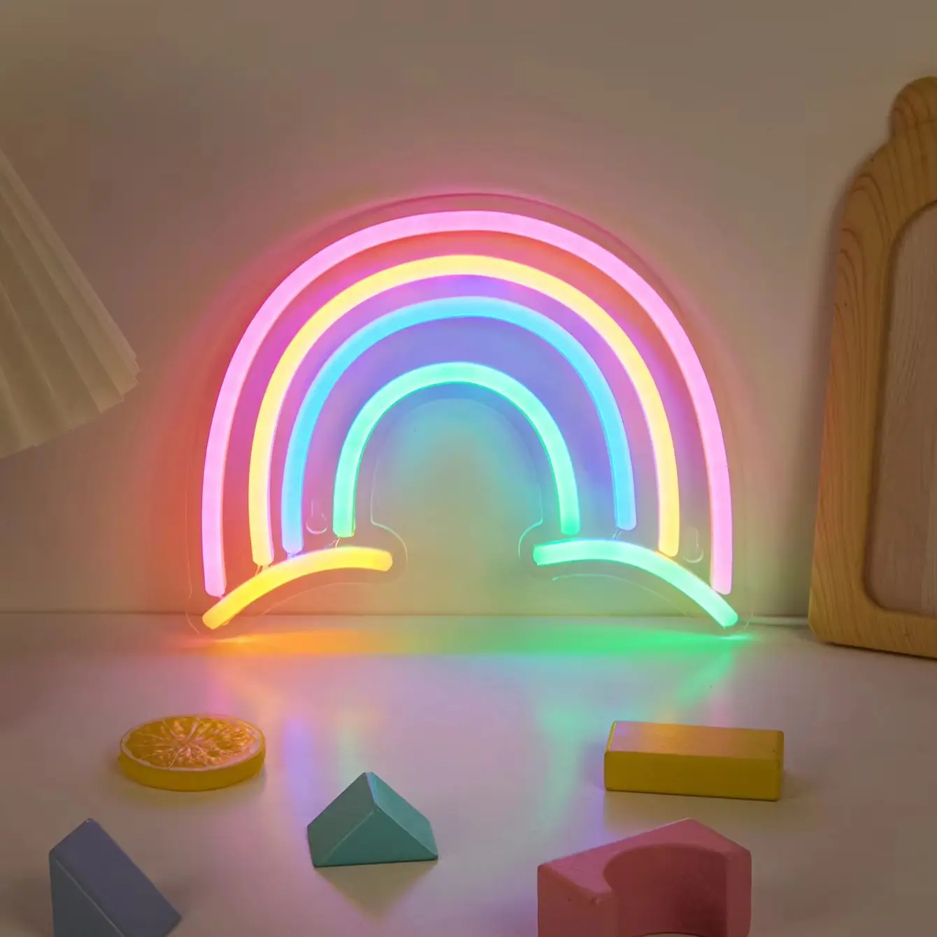 Chi-buy LED Neon Rainbow USB Powered Neon Signs Decor Lamp Signs Birthday Gift Wall Art For Bedroom Room Bar Shop
