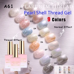 Vendeeni 9 couleurs/ensemble vernis à ongles Gel coquille de perle tremper UV LED bricolage fil Rotation vernis pour manucure Nail Art