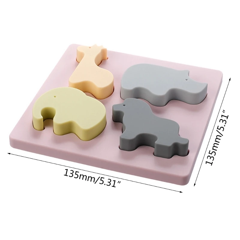 Baby Soft Nesting Sorting Toy Silicone Animal Block Matching Game