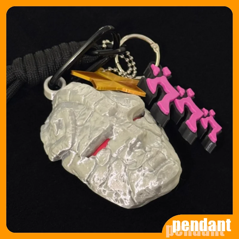 New In Stock Jojo'S Bizarre Adventure Stone Statue Ghost Mask Gradient Keychain Ornament Toys Gifts view 4