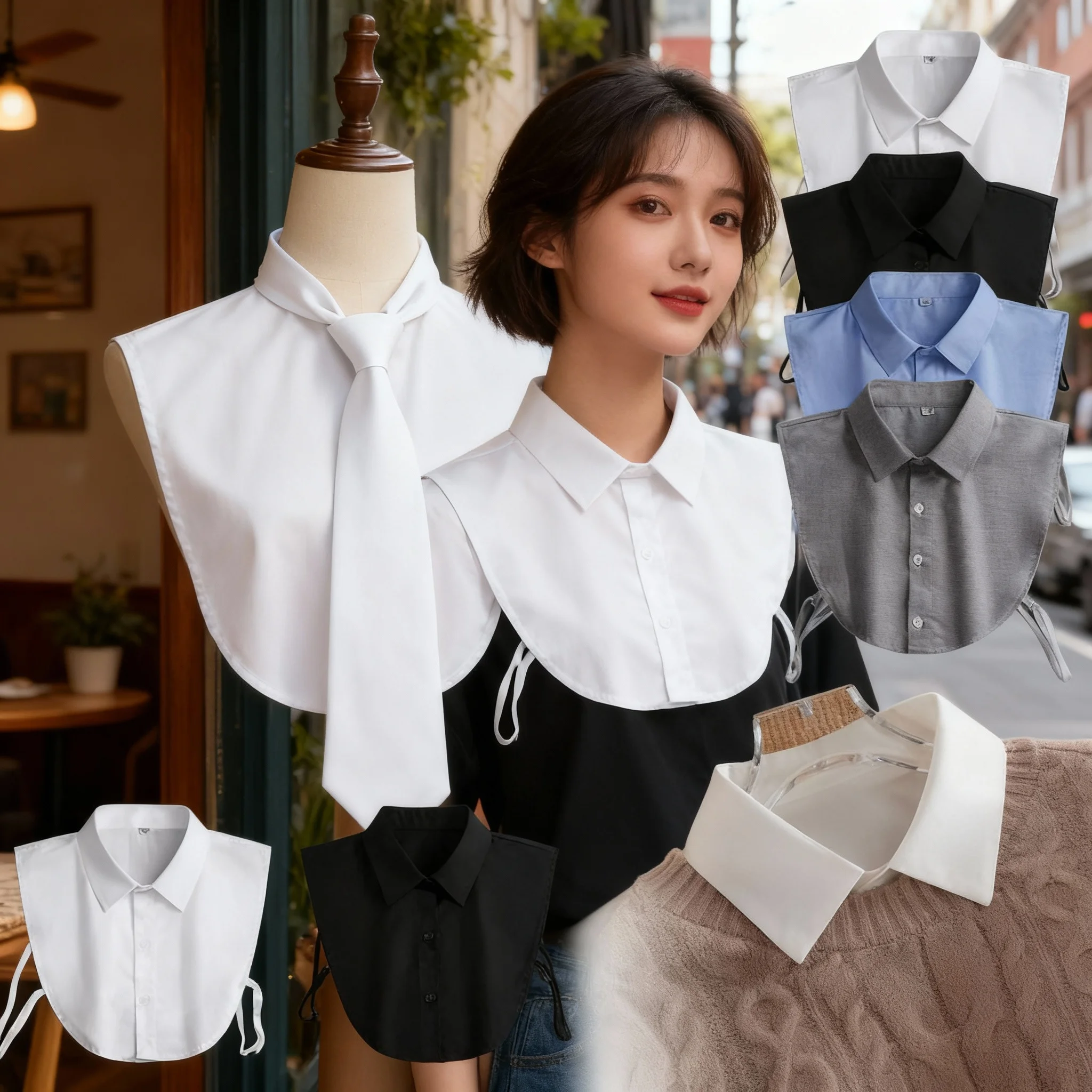 Multi Colors Classic Faux False Collar Half Shirts Detachable DK JK Collar Blouse Half Shirts Detachable Fakes Collar For Women