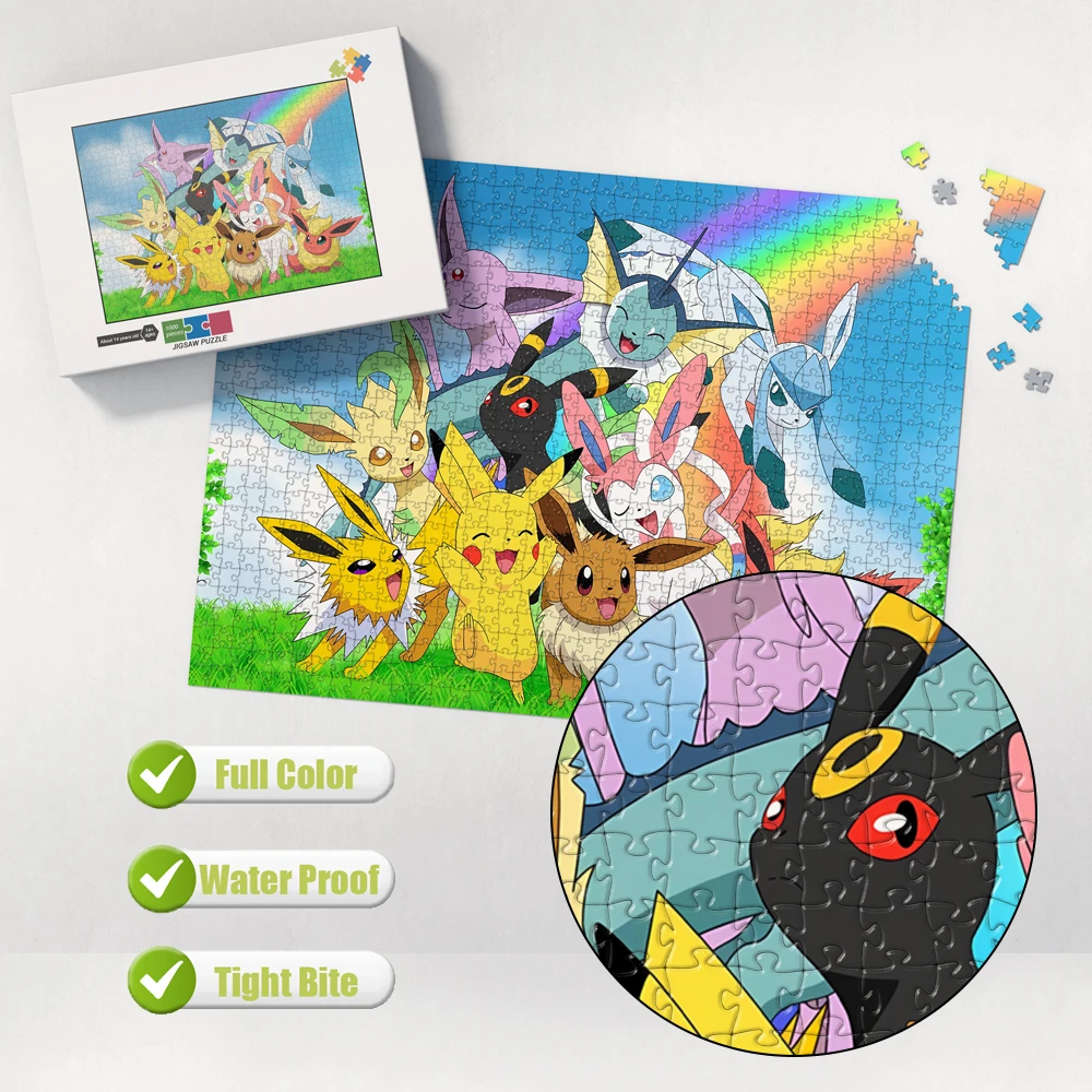 

Cartoon Jigsaw Puzzle The Pokemon Family Under The Rainbow Manual Diy Puzzle Kids Learning Educational Toys Children Best Gift