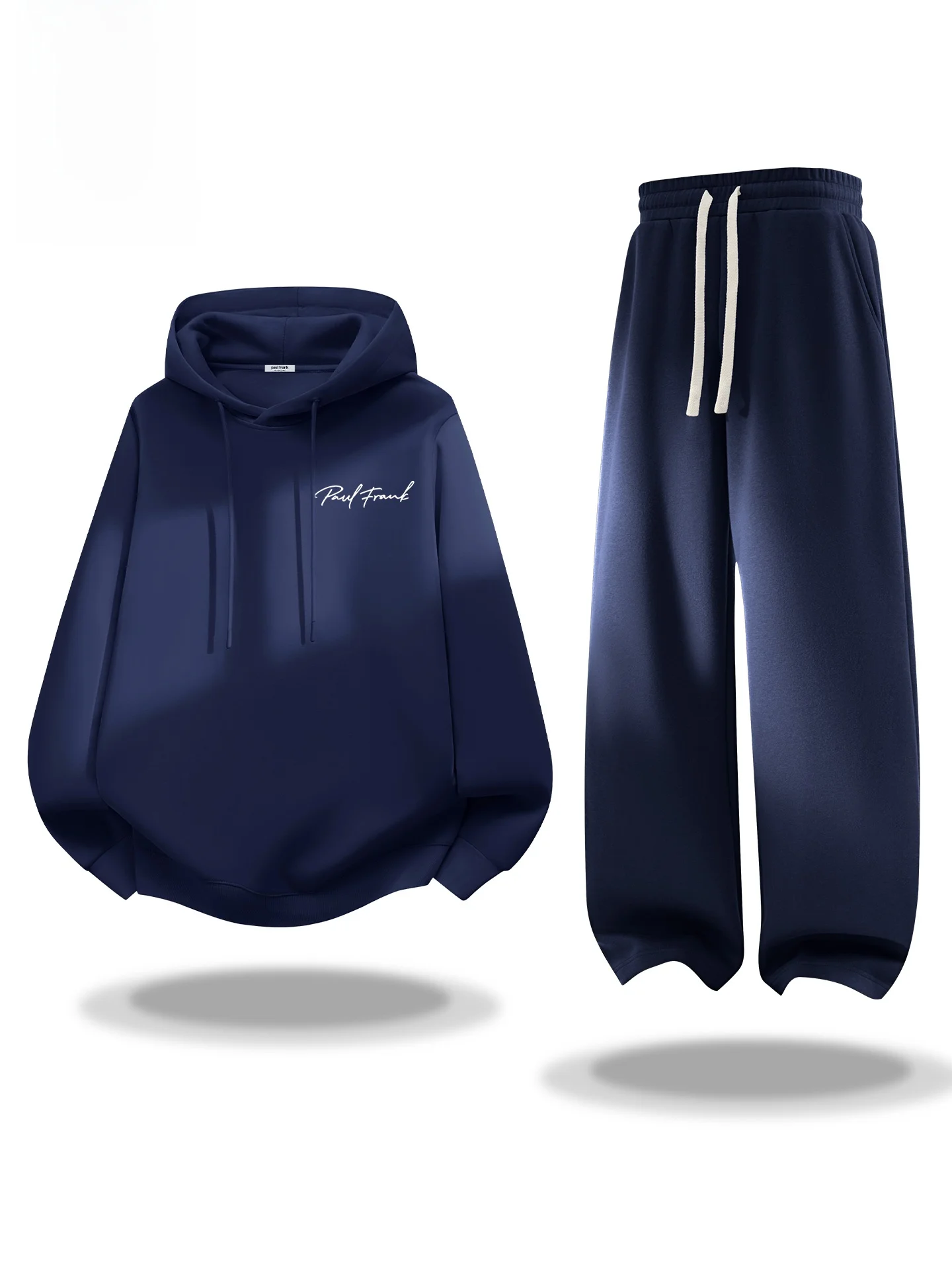 

Комплект: худи и брюки, повседневный спортивный костюм из двух предметов, синий, с капюшоном, для отдыха, весенний, мужской комплект одежды