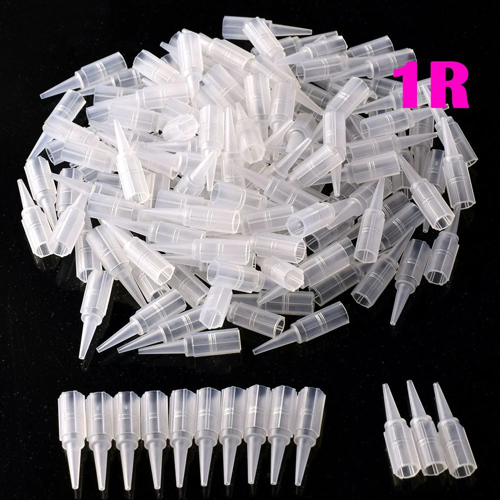 ATOMUSPermanent Plastic Tattoo Caps Makeup Eyebrow Tattoo Needle Tips Matched For 1R Needles Tattoo Accessories