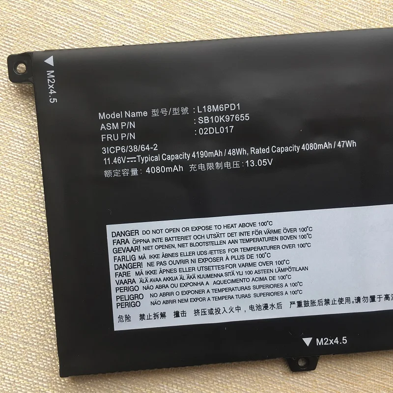 Imagem -03 - Nova 02dl017 02dl018 02dl019 Bateria do Portátil para Lenovo Thinkpad X13 X395 X39020q0l18d6pd1 L18m6pd1 L18m6pd2 L18c6pd1 Sb10k97655