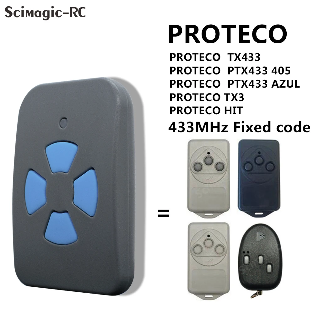 

Copy for PROTECO HIT TX3 TX433 PTX 433 405 433MHz Garage Door Remote Control Fixed Code Universal 433.92mhz