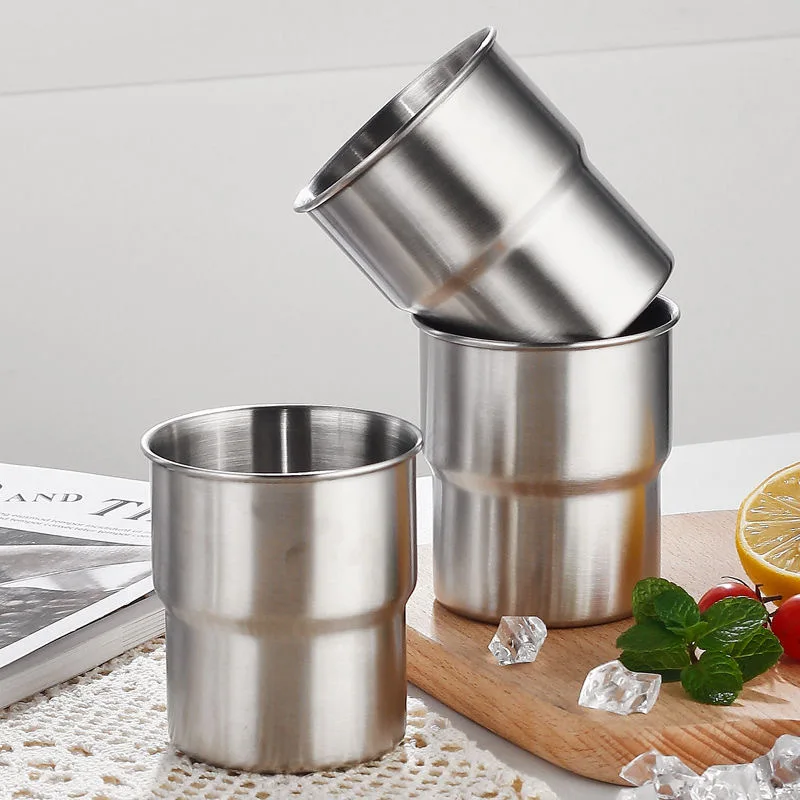 

300 мл пивная чашка, чашка для чая с молоком, корейские двухслойные теплоизоляционные чашки, посуда из нержавеющей стали, посуда для напитков, кухонный инструмент