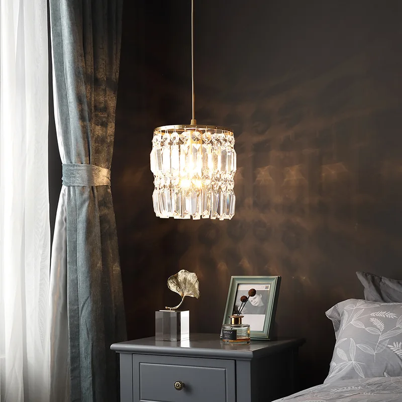 

Nordic crystal restaurant chandelier bedroom bedside lamp wind chime bar lamp light luxury creative porch small chandelier