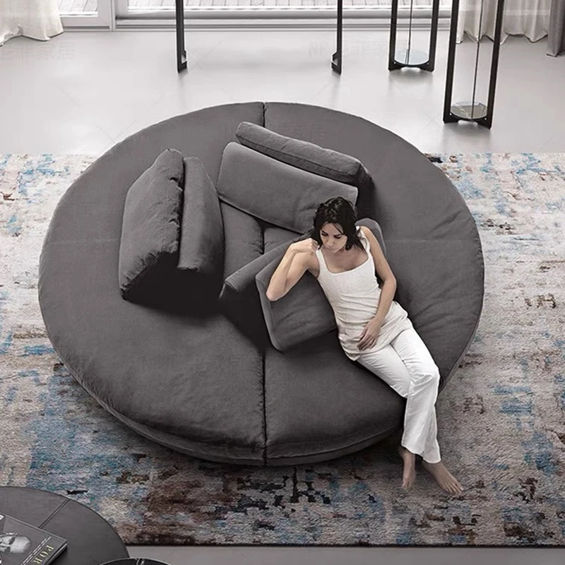 Semi circular sofa Nordic minimalist modern light luxury style hotel lobby curved sofa