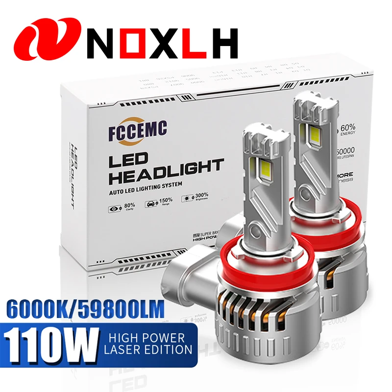 

110W LED Car Headlight H4 H7 H11 9005 9006 9012 Car Headlight Bulb 59800LM 6000K Lights Plug-N-Play Bulbs Car Light Accessories