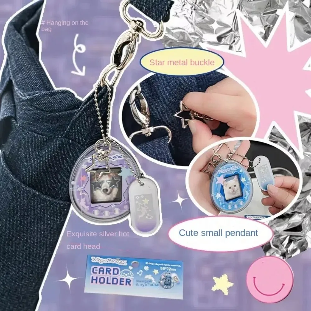 Sweet 1 Inch Photo Card Holder Mini Acrylic Hanging Kpop Idol Photocard Cover Picture Holder ID Family