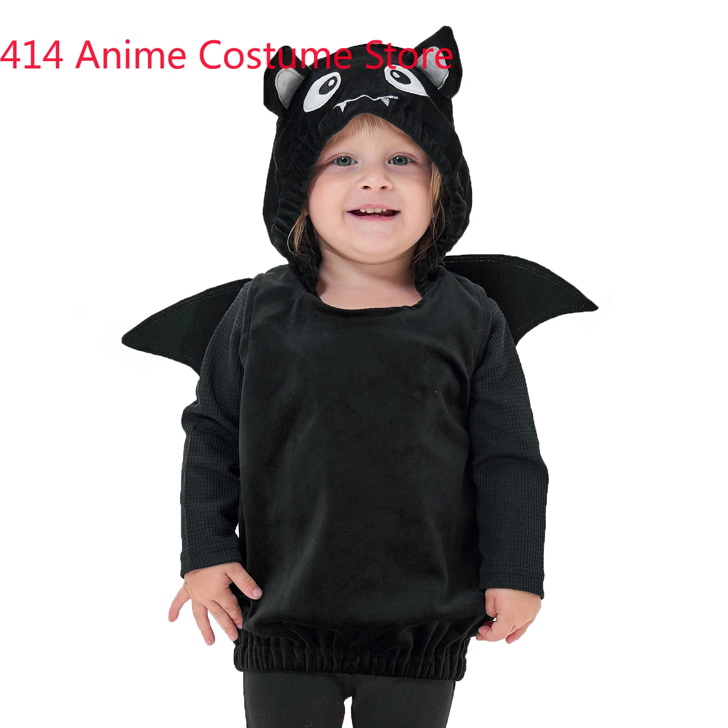 Baby Infant Toddler Halloween Black Bat Costume Hoodie Vest 1T 2T 3T