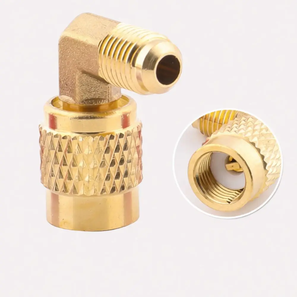 Brass HVAC Adapter R410A Charging Hose Connector Air Conditioning Refrigerant Conversion Fitting For Maintenance