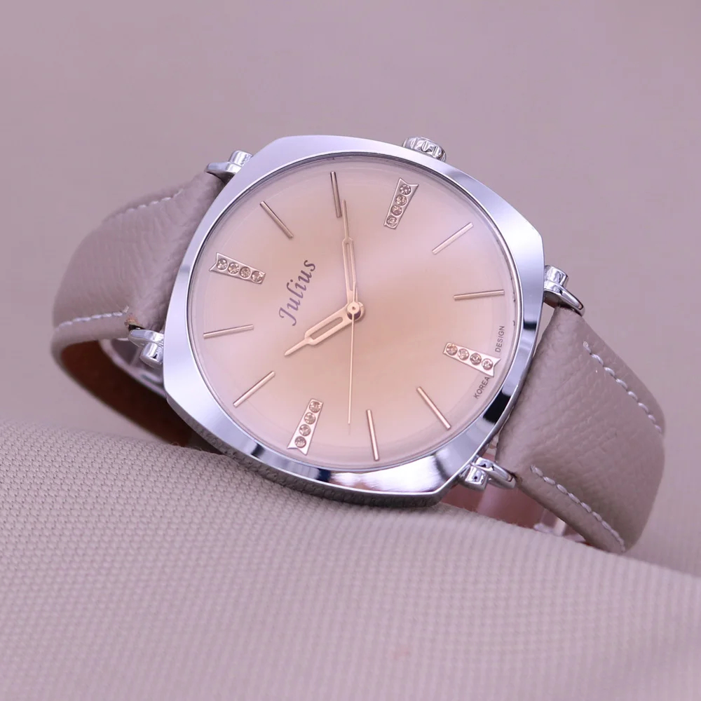 Top Julius Women's Men's Wrist Watch Big Fashion Hours Dress Bracelet Simple Magnetic Buckle Strap Birthday Gift No Box
