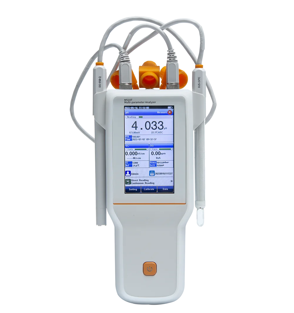 

M510T Multi-Parameter Water PH/EC/DO/ISE Touchscreen Auto-Calibration GLP Compliance USB Export Multi Parameter Tester
