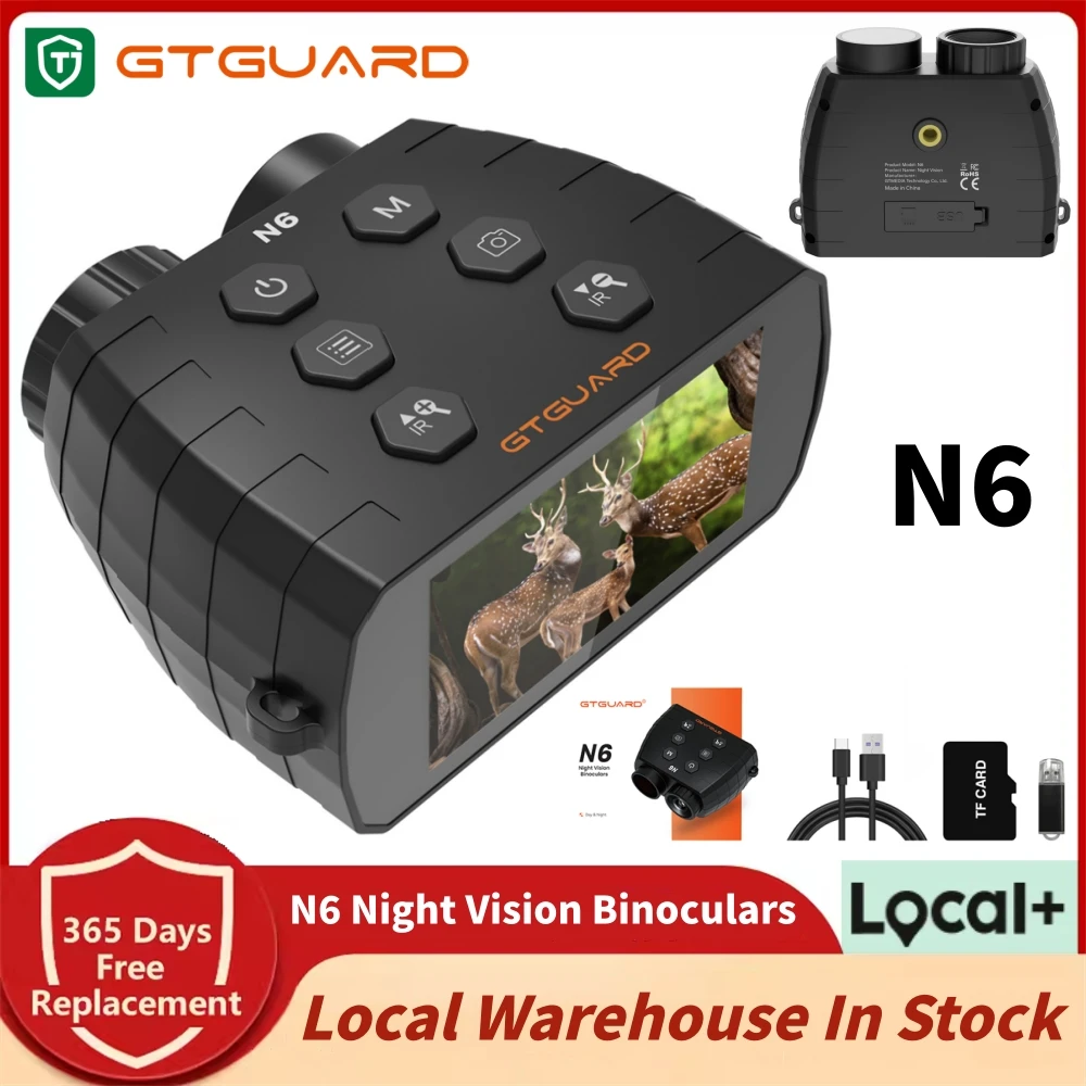 

Official Genuine GTGUARD N6 Night Vision Goggles IR Night-Visions Binoculars 5X Digital Zoom Telescope Day/Night Use For Outdoor