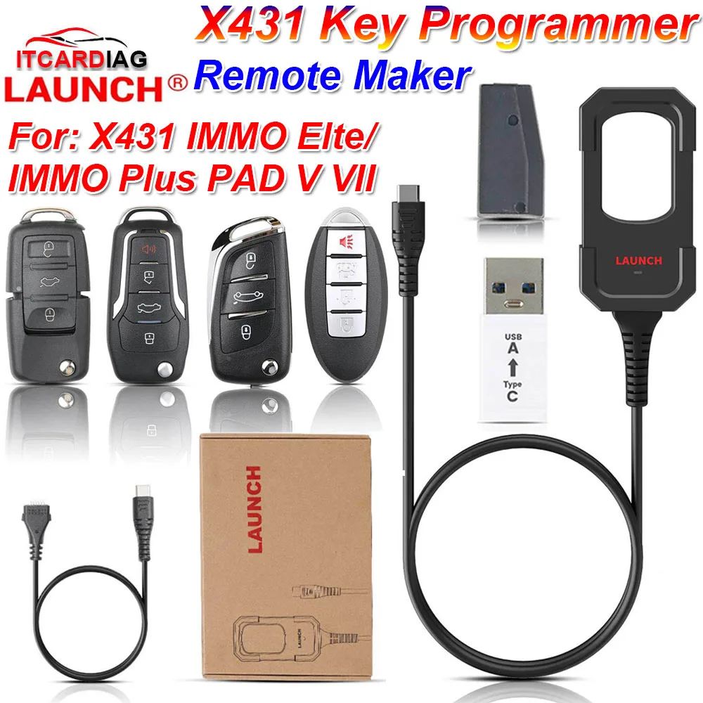 

2024 Launch X431 Key Programmer Remote Maker with 4PC Universal Remote Key 1PC Super Chip for X431 IMMO Elte/IMMO Plus PAD V VII