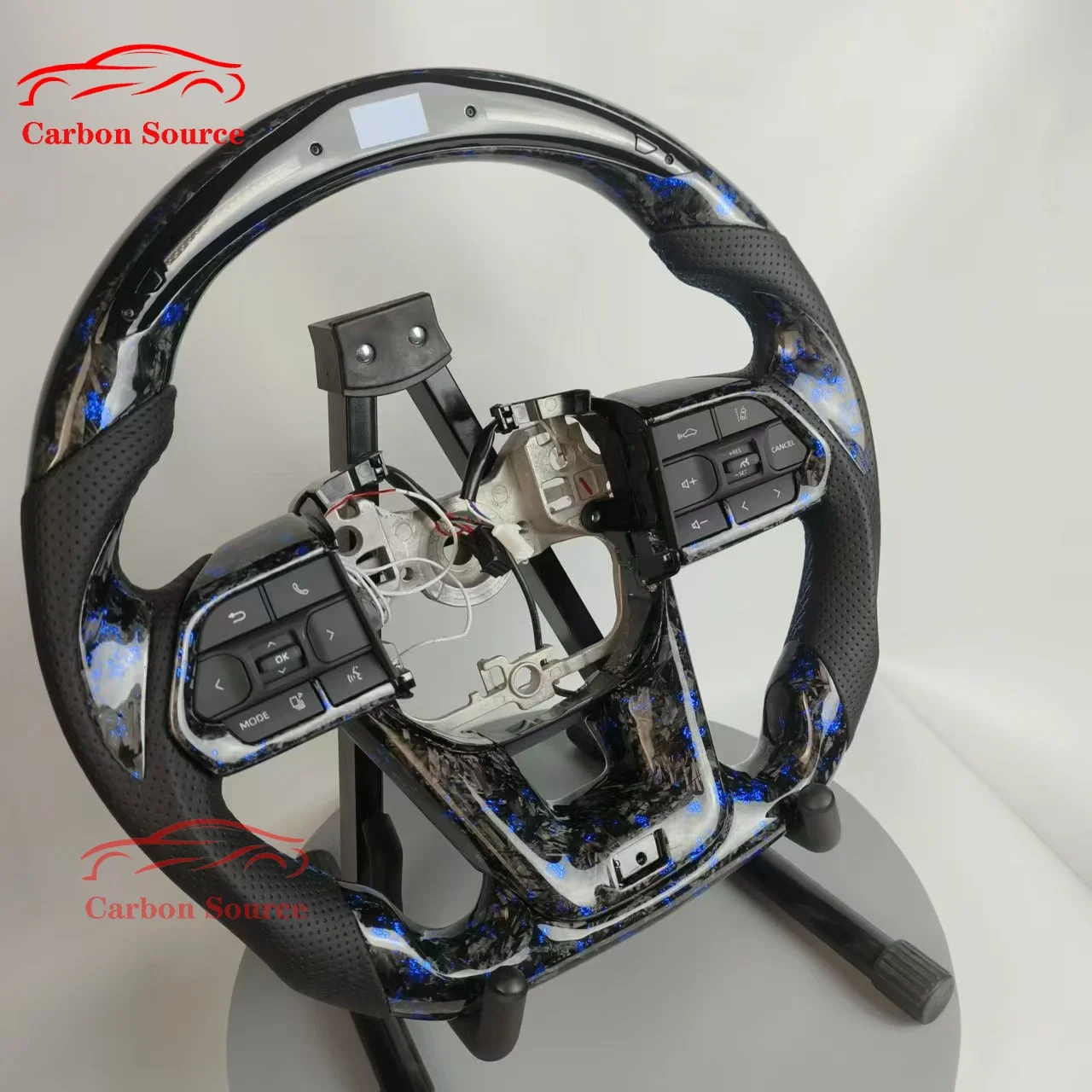 LED Sports Steering Wheel Forged Carbon Fiber Wheel for Toyota Land Cruiser 200 Models