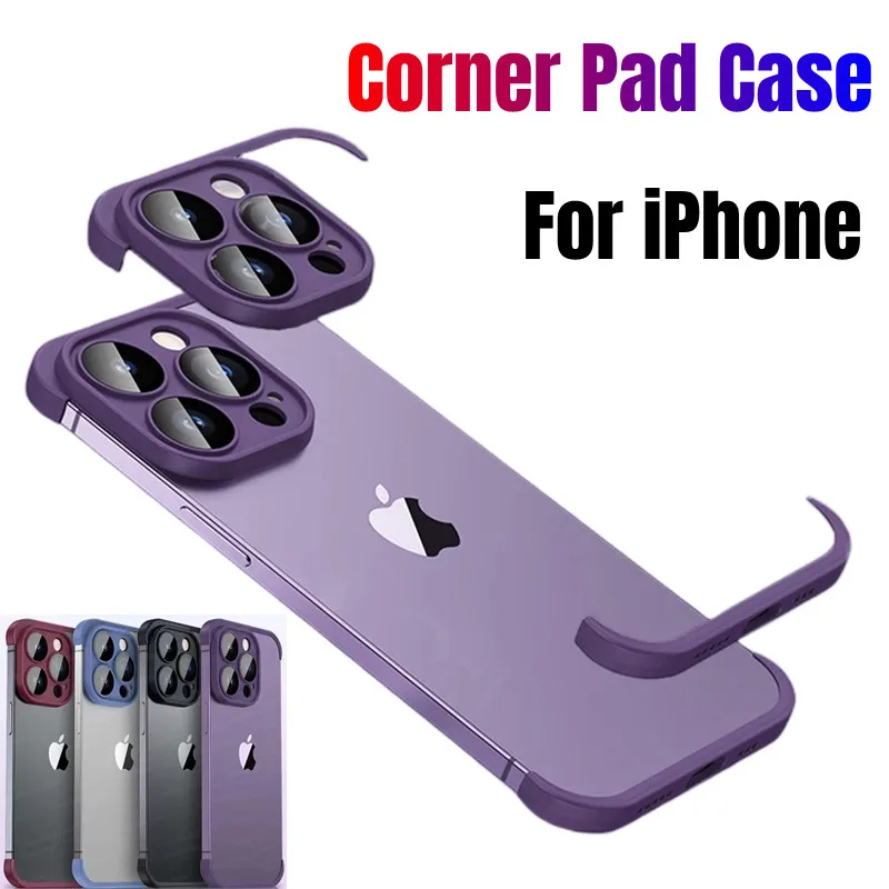 Corner Edge Protection Phone Case For iPhone 16 Pro Max Silicone Cover For iPhone 15 Plus 13 12 15 Pro Max TPU Shockproof Case