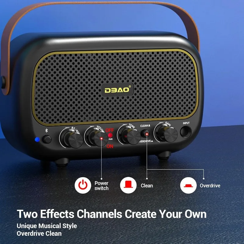 

Mini Guitar Amplifier,portable Rechargeable Outdoor Special Instrument Bluetooth Speaker,for Electric Guitar,With Headphone Jack