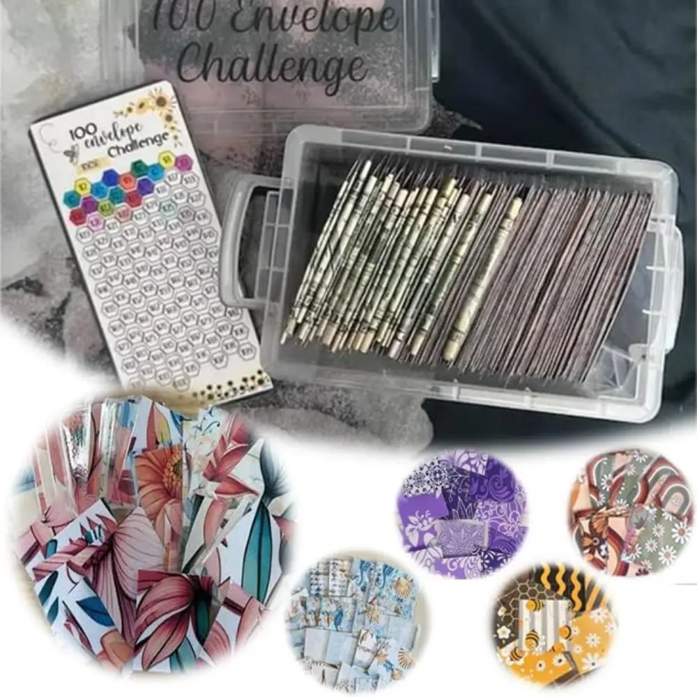 with Cash Envelopes 100 Envelope Challenge Box Set Saving Money Budgeting Planner Money Box Savings Challenges Budget Box