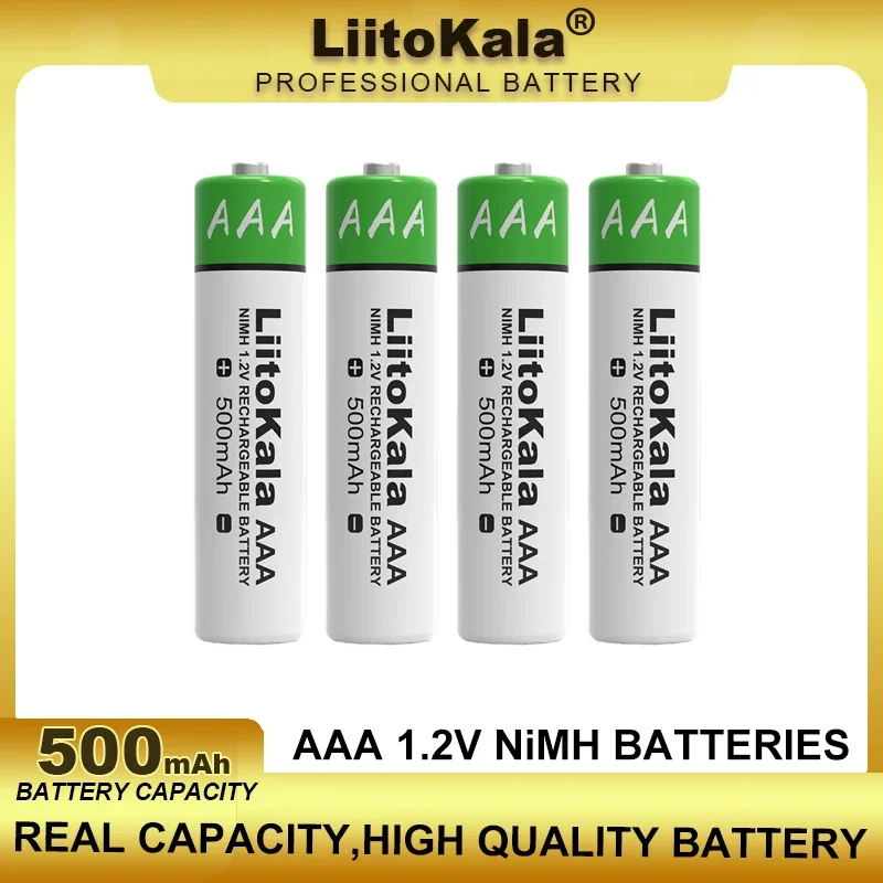 1-60PCS LiitoKala AAA NiMH 1.2V 500mAh Rechargeable Battery Suitable For Toys, Mice, Electronic Scales, Etc.