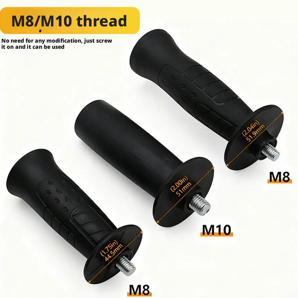 M8 M10 Angle Grinder Auxiliary Side Handle Thread Anti Slip Grip Front Handle Replacement Accessory Universal Plastic Side Grip