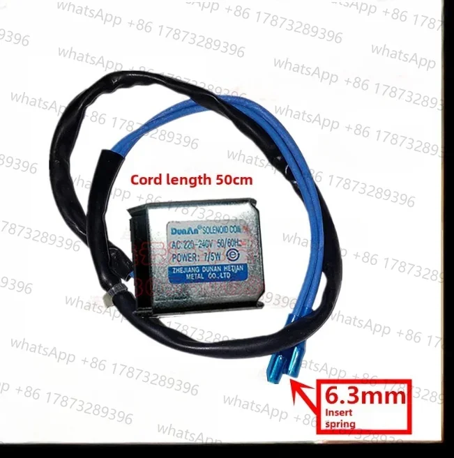 Катушка электромагнитного клапана четырехходового реверсивного клапана для кондиционирования воздуха DunAn 10401185, длина провода 50 см, пробка 6,3, пружина