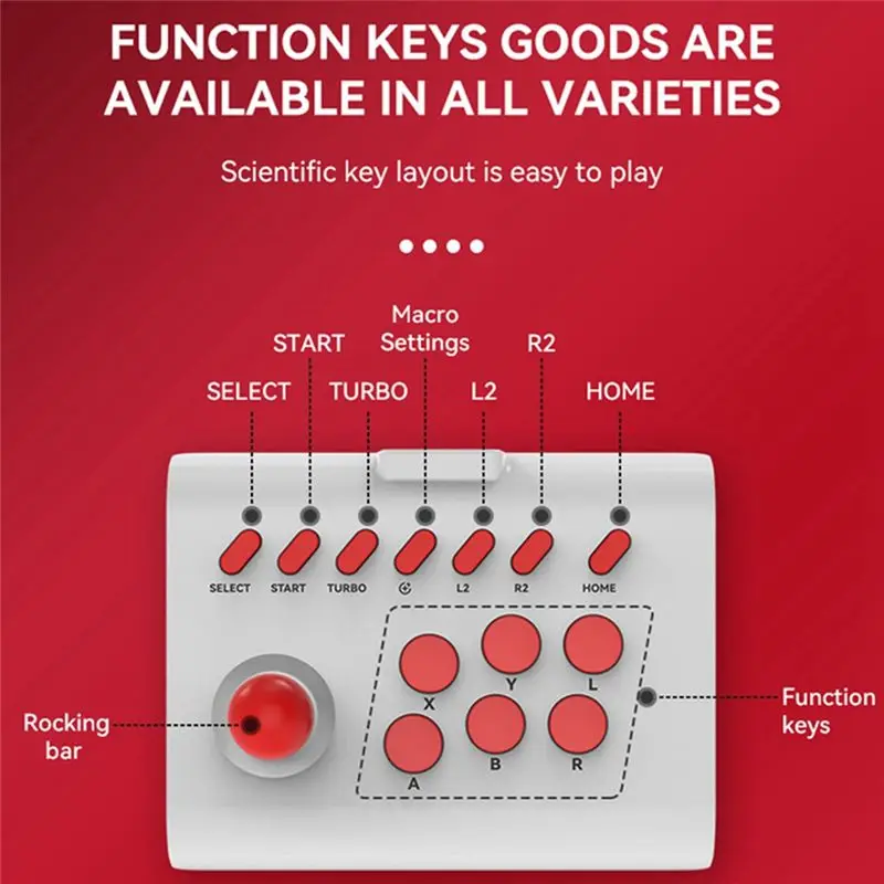 AABFK Portable Bluetooth Wireless PC Computer Version for Android IOS Phone Switch TV PS4 Steam 2.4G Gaming Controller, B