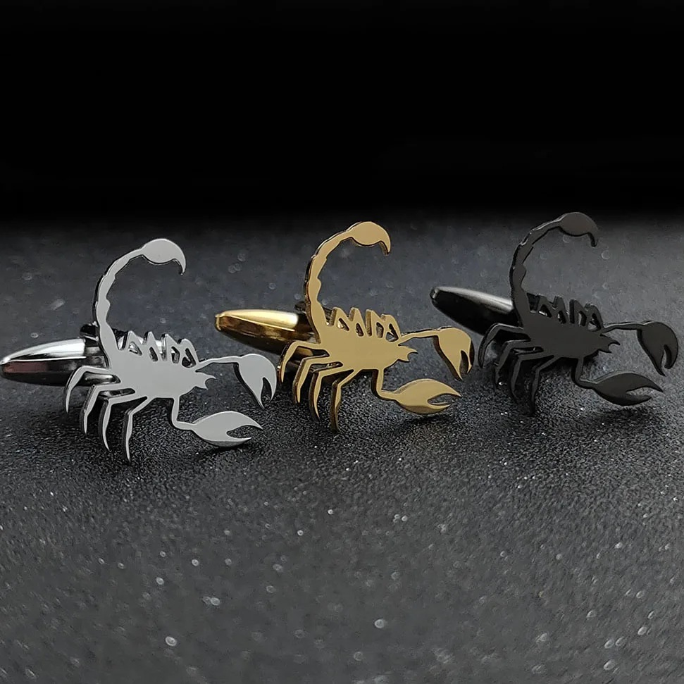 

Cross-border explosive product poisonous scorpion stainless steel metal cufflinks, ceremony formal wear outdoor party