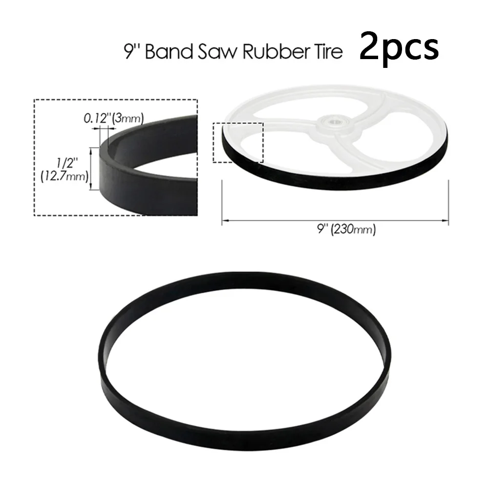2Pcs/Pack Woodworking Band Saw Wheel Rubber Band Anti-slip And Anti-noise Rubber Ring 8-14 Inch Saw Scroll Wheel Rubber Rings